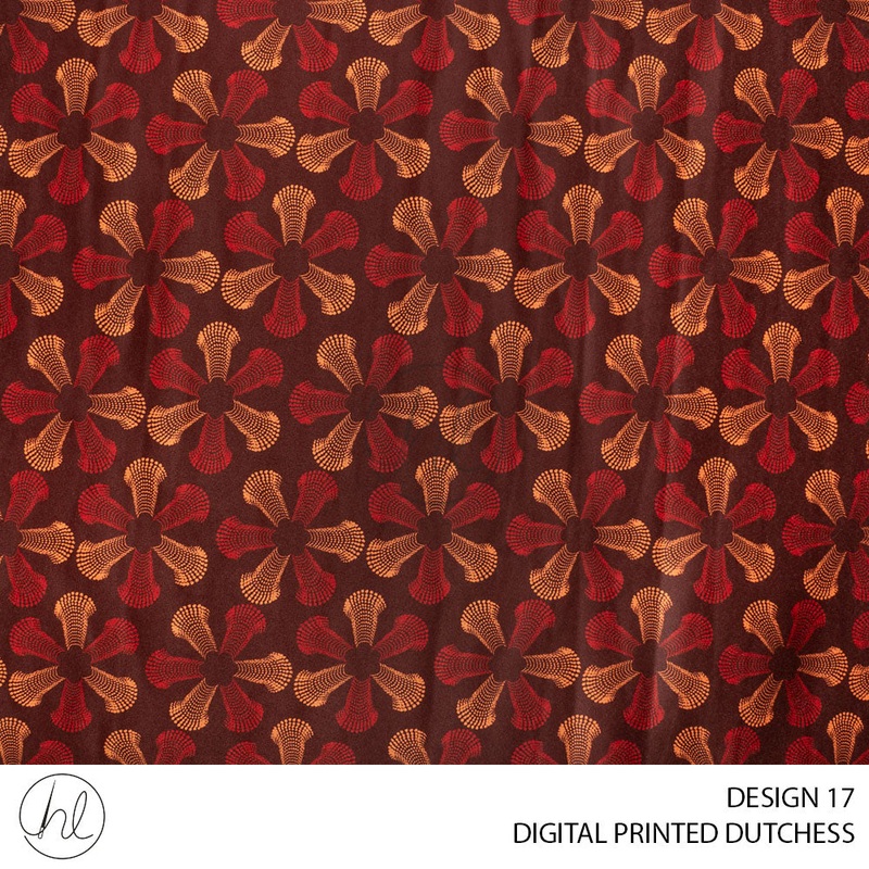 Digital Printed Dutchess Satin 55 Maroon Design 17 150cm Per M