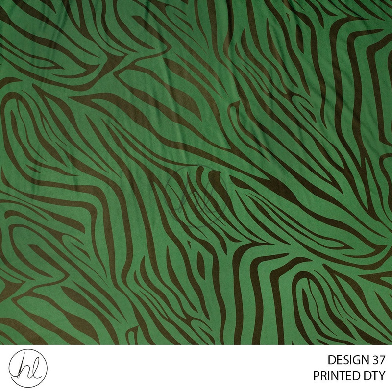 DTY Printed 53 Green Design 37 150cm Per M