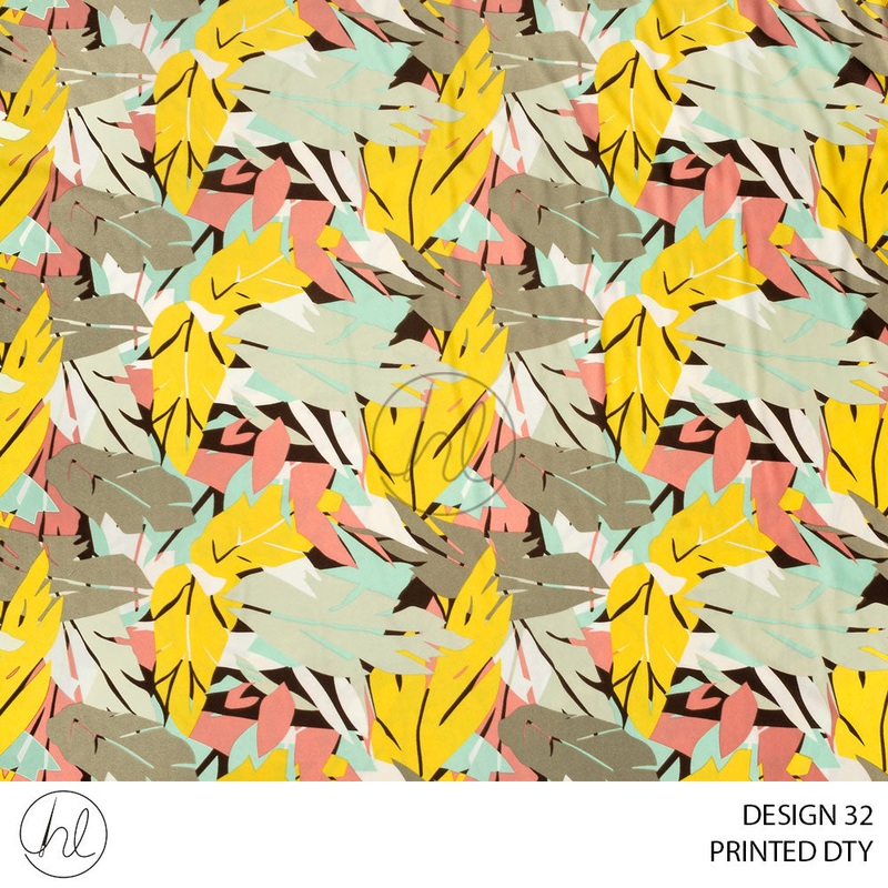 DTY Printed 53 Yellow Design 32 150cm Per M