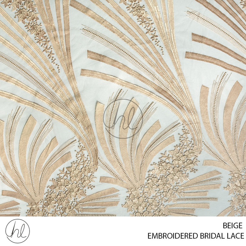 Embroidered Bridal Lace 56 Beige 140cm Per M