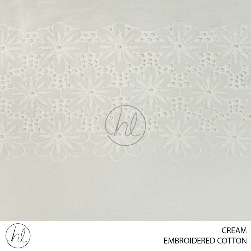 Embroidered Cotton 51 Cream Design 06 140cm Per M