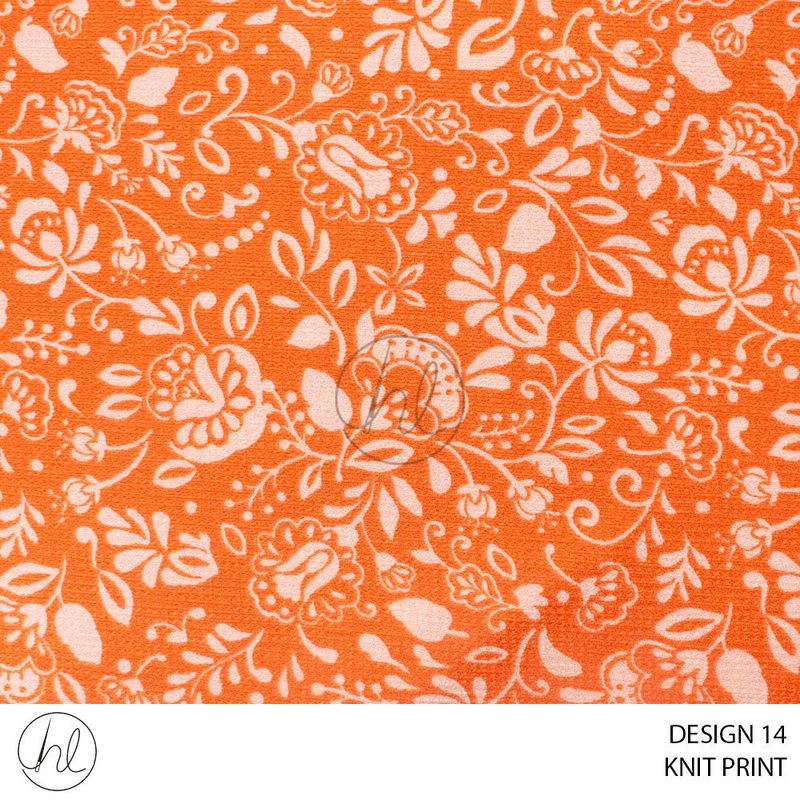 Knit Prints 51 Orange Design 14 150cm Per M