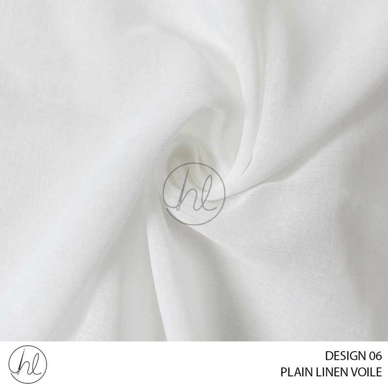 PLAIN LINEN VOILE DESIGN 06 WHITE 280CM PER M