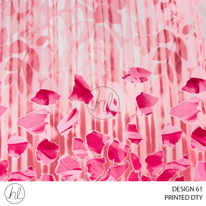 Printed DTY 51 Cerise Design 61 150cm Per M