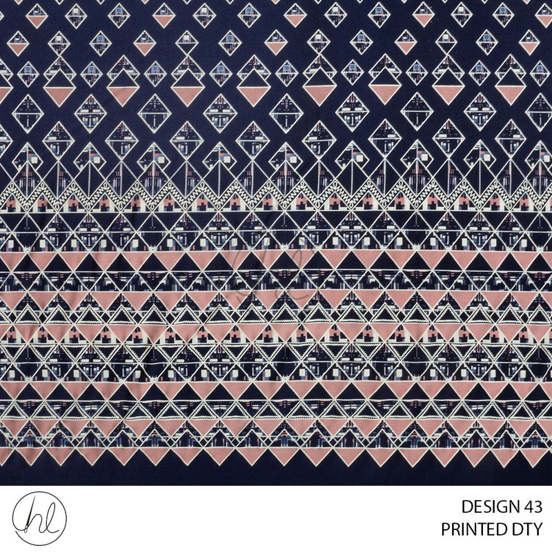Printed Dty 51 Navy Design 43 150cm Per M