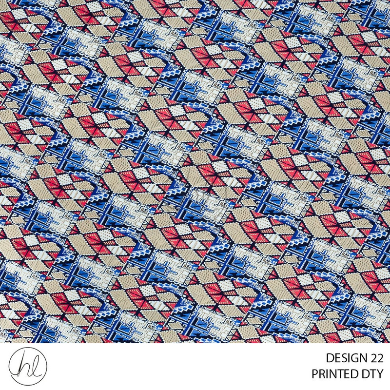 Printed DTY 51 Royal Design 22 150cm Per M