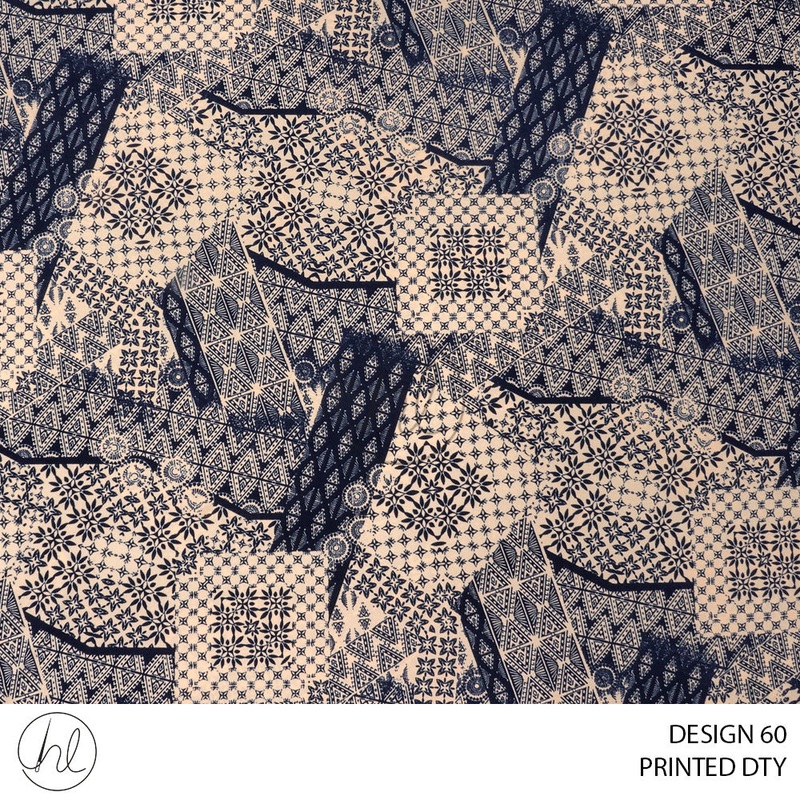 Printed DTY 51 Seashell Design 60 150cm Per M