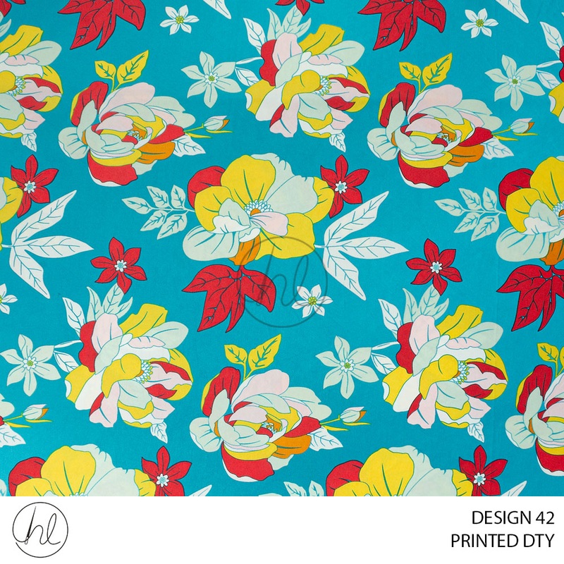 Printed Dty 53 Aqua Design 42 150cm Per M