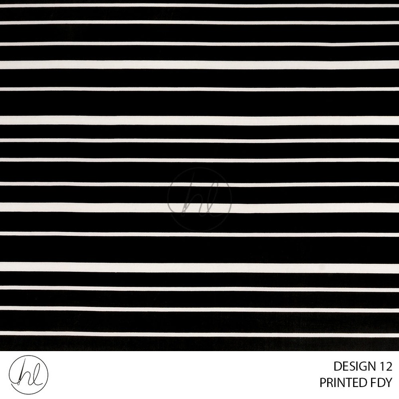 Printed FDY 53 Black Design 12 150cm Per M