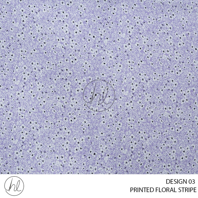 Printed Floral Stripe 51 Lilac Design 03150cm Per M