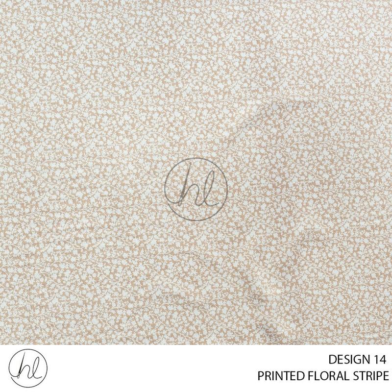 Printed Floral Stripe 51 Pale Brown Design 14 150cm Per M
