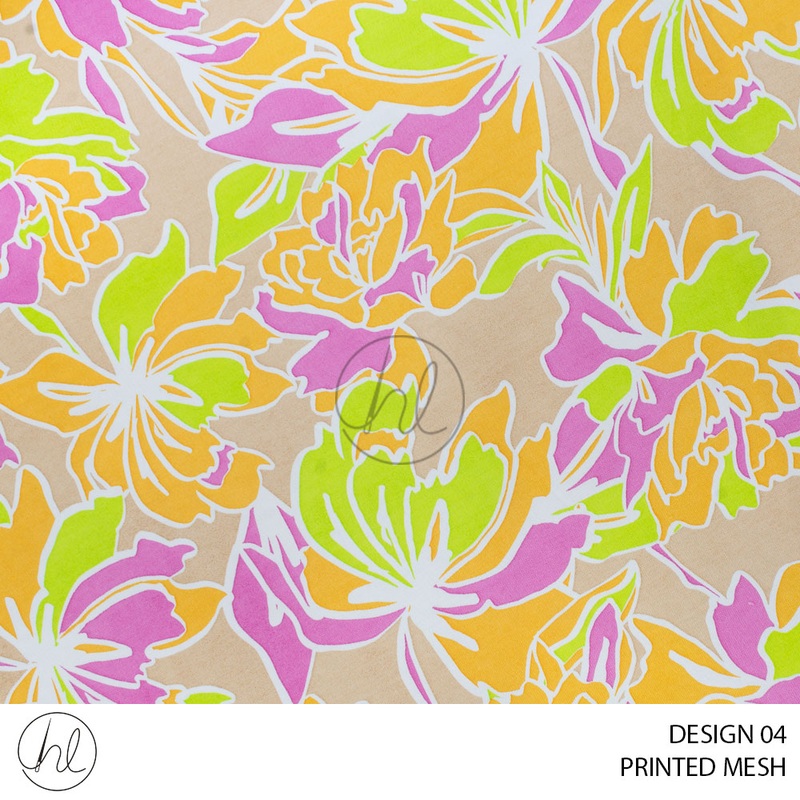 Printed Mesh 51 Beige Design 04 150cm Per M
