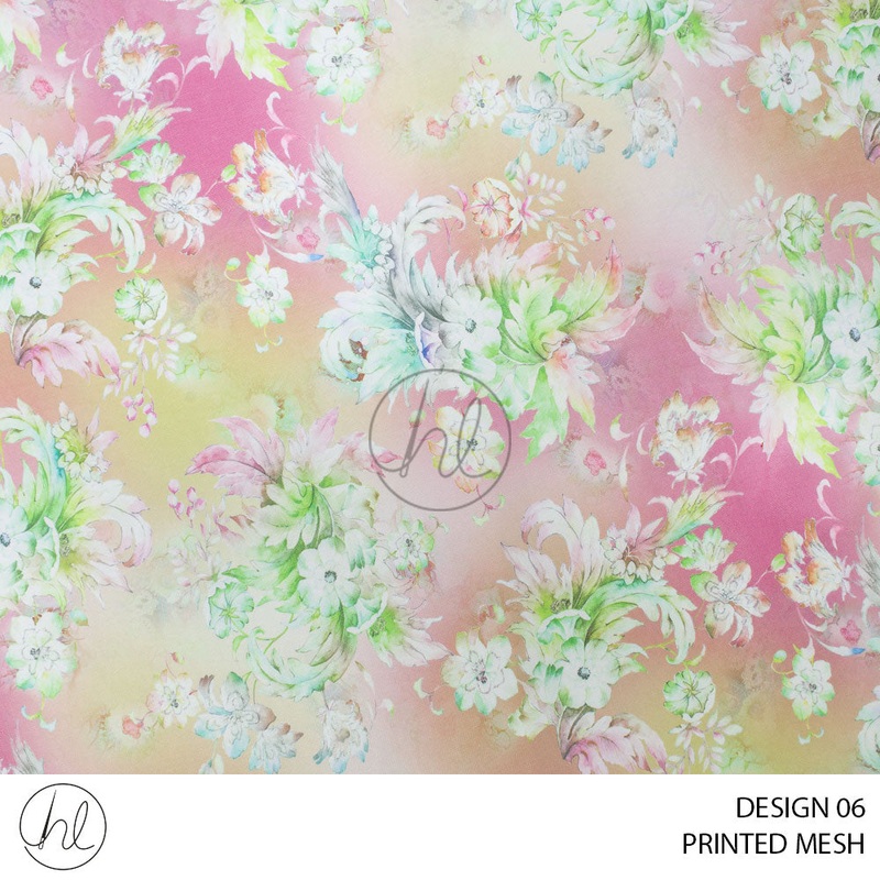 Printed Mesh 51 Dusty Pink Design 06 150cm Per M