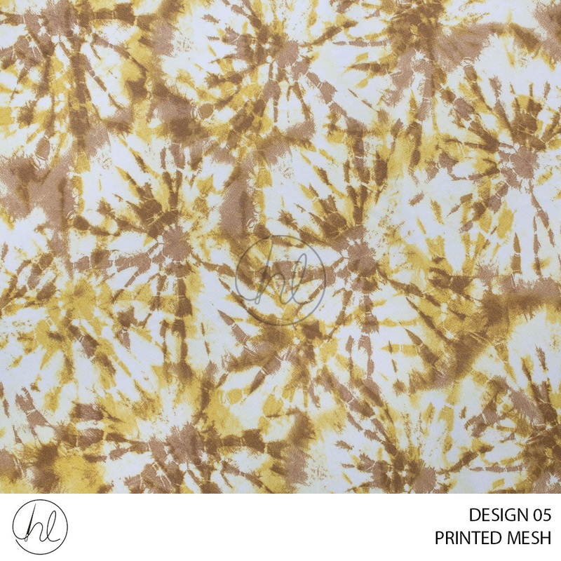 Printed Mesh 51 Mustard Design 05 150cm Per M