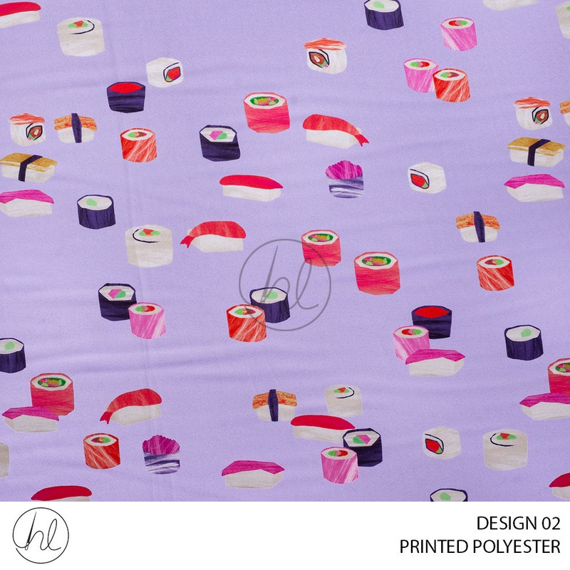 Printed Polyester Alem 51 Lilac Design 02 150cm Per M
