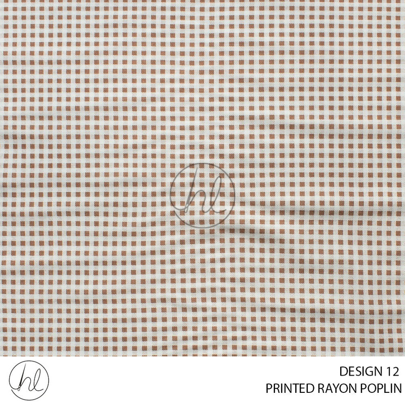 Printed Rayon Poplin 51 Brown Design 12 145cm Per M
