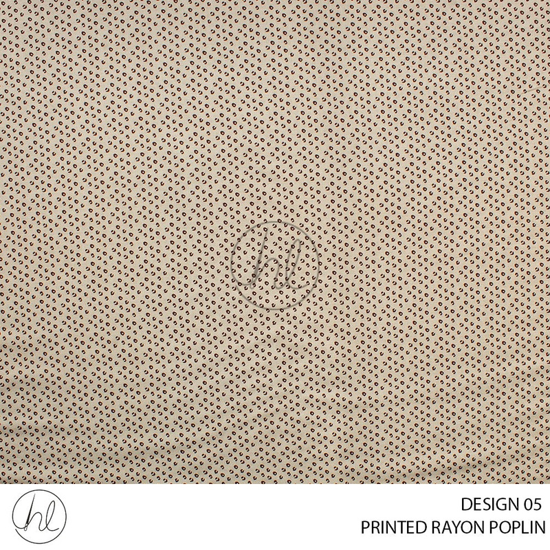 Printed rayon Poplin 51 Coffee Design 05 145cm Per M