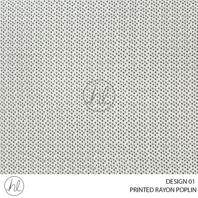 Printed rayon Poplin 51 Off White Design 01 145cm Per M
