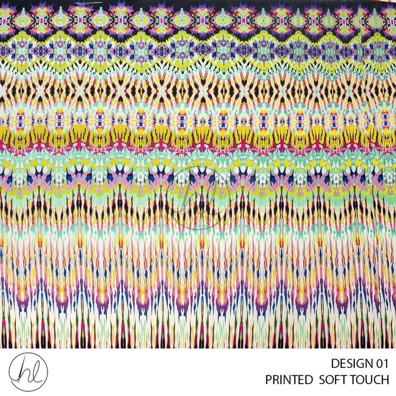 Printed Soft Touch 59 Ecru Design 01 150cm Per M