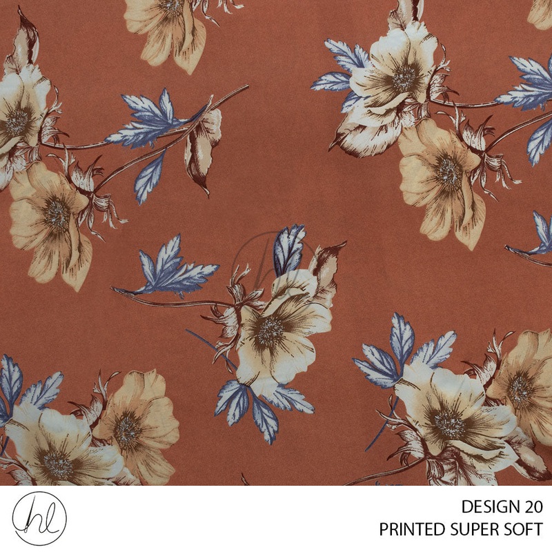 Printed Super Soft 51 Copper Design 20 150cm Per M