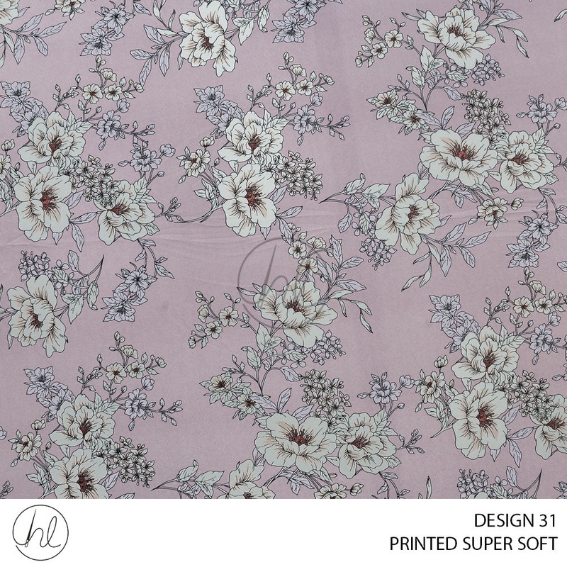 Printed Super Soft 51 Lilac Design 31 150cm Per M