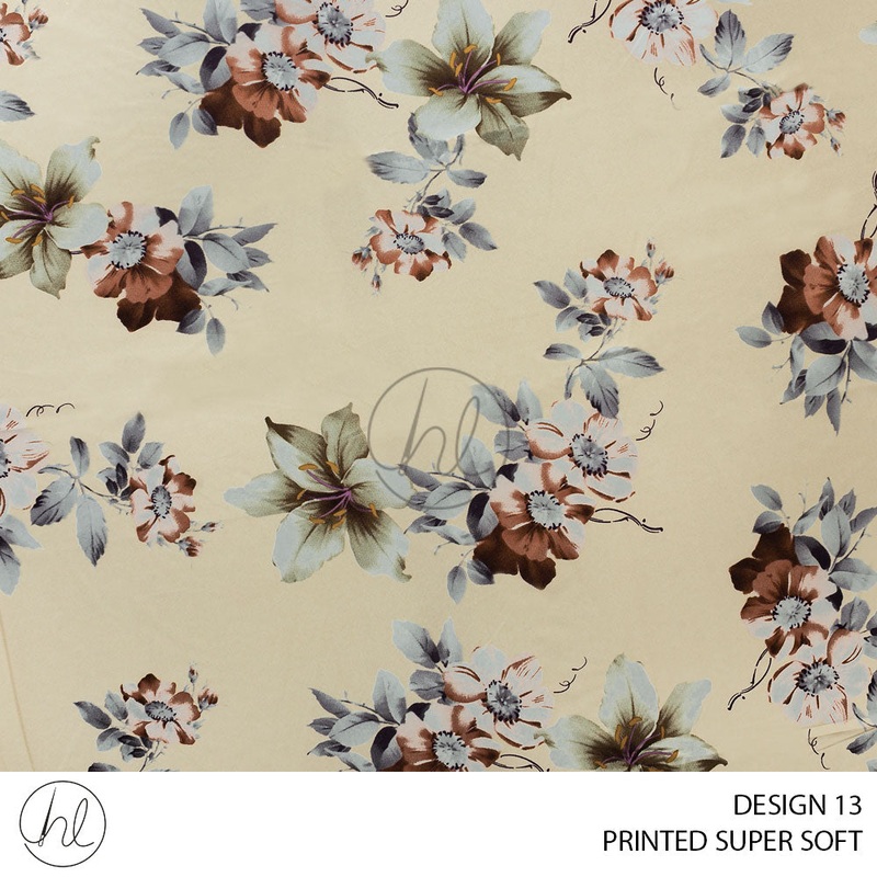 Printed Super Soft 51 Vanilla Design 13 150cm Per M