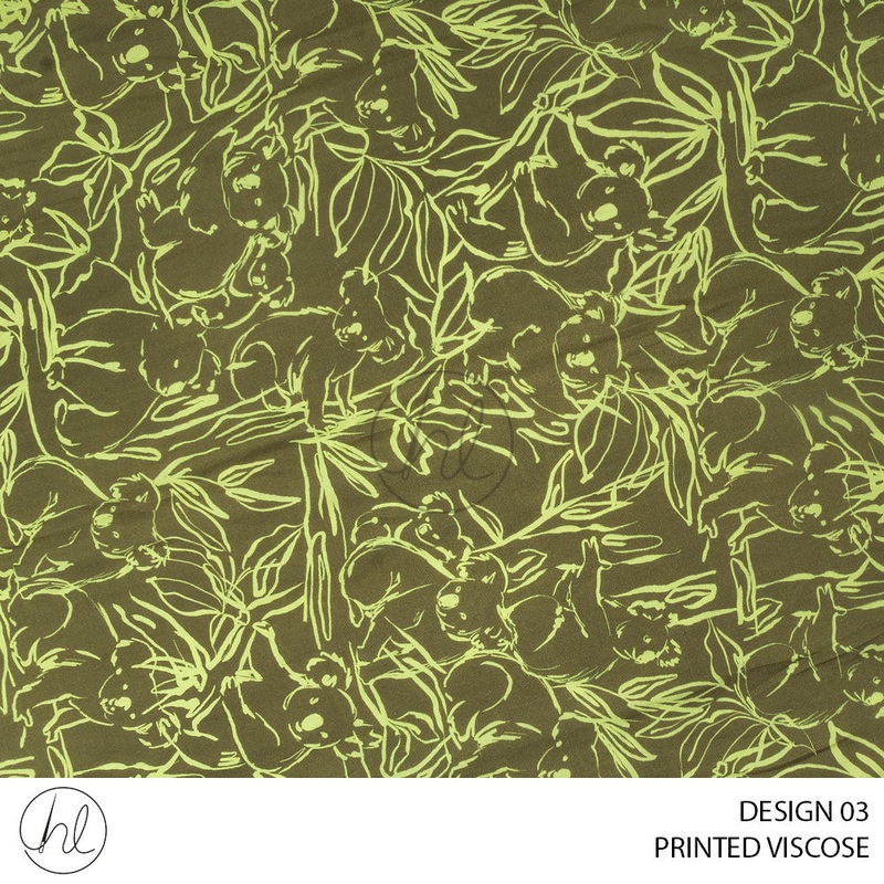 Printed Viscose Calix 51 Green Design 03 150cm Per M