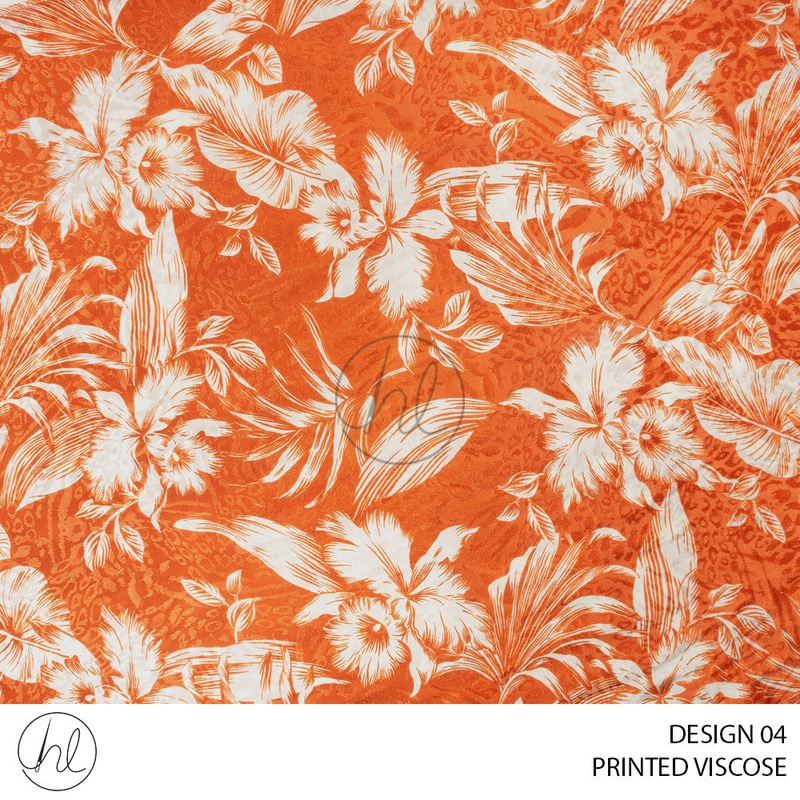Printed Viscose Nissa 51 Rust Design 04 150cm Per M