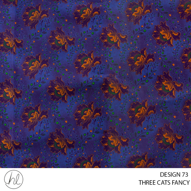 Three Cats Fancy 419 Purple Design 73 90cm Per M