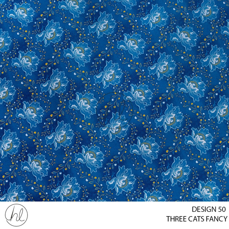 Three Cats Fancy 419 Turquoise Design 5090cm Per M