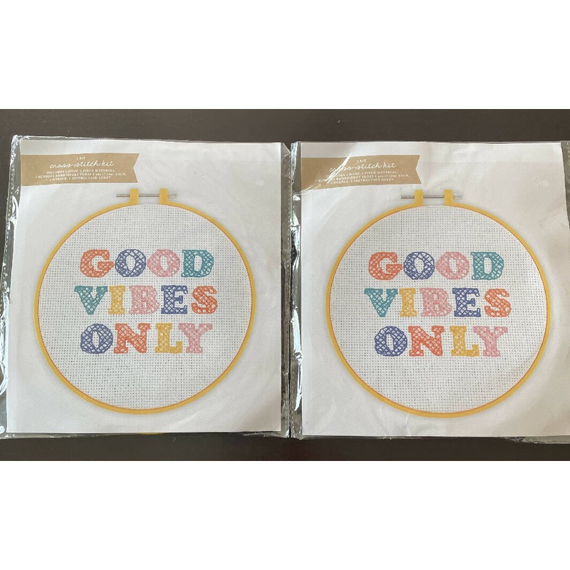 2 NEW, Sealed Counted Cross Stitch Kits - Good Vibes