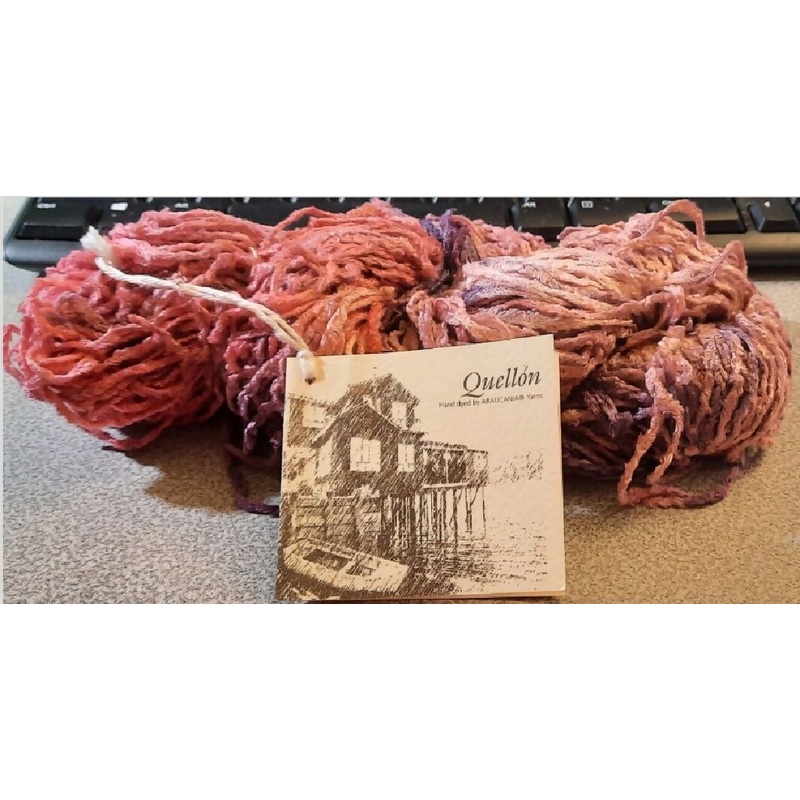 Araucania Yarns 'Quellon' Hand Dyed; Pink-Purple; 1 full Hank Plus Reclaimed