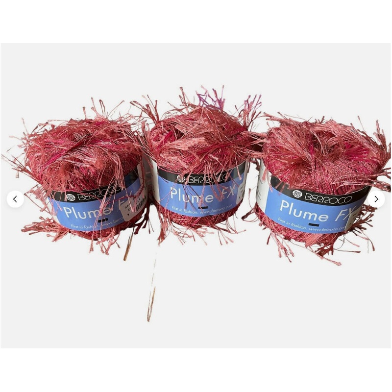 Berroco Plume FX novelty eyelash lot of 3 color 6716 Dye Lot 13 100% Polyester