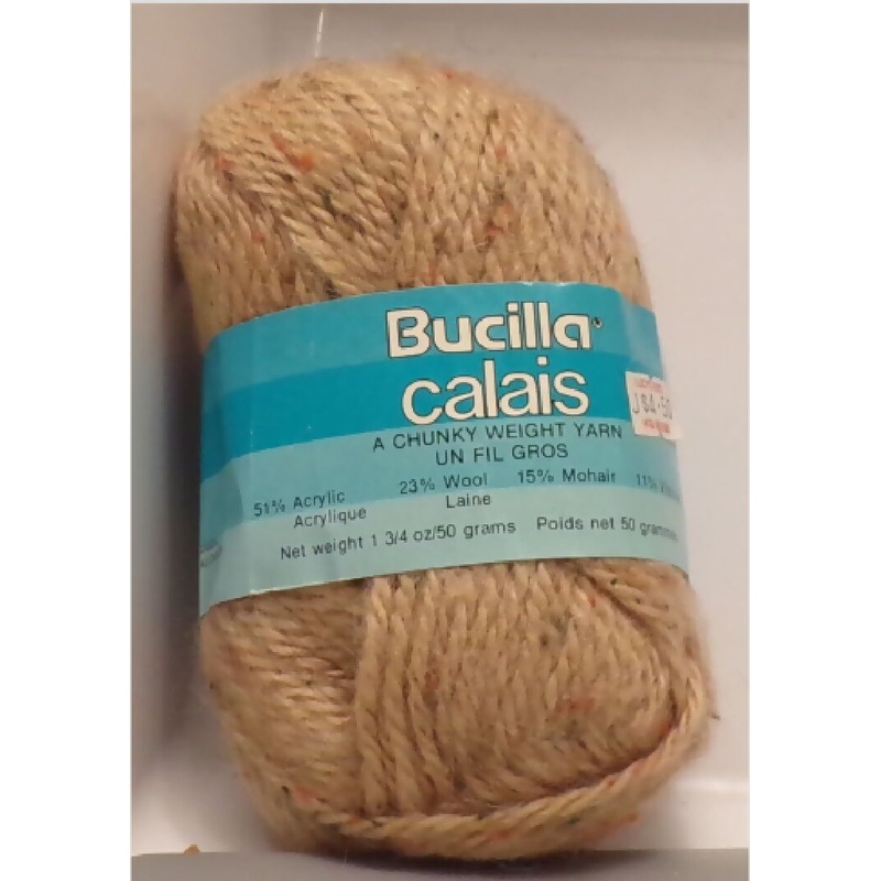 Bucilla 'Calais' Chunky Acrylic Wool Mohair Flecked Beige Lot of 3 plus extra.
