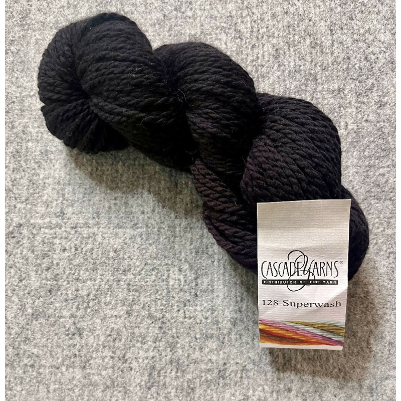 Cascade Yarns 128 Superwash 1 skein black