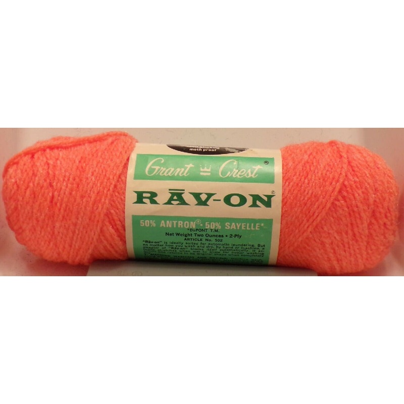 Grant Crest 'Rav-On' Orange Frappe; Antron, Orlon; 1 Full Skein, Vintage