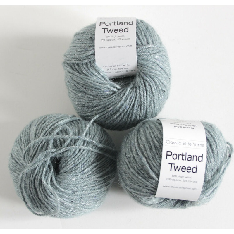 Lot of 3 Classic Elite Yarn Portland Tweed Blue Wool Alpaca Yarn