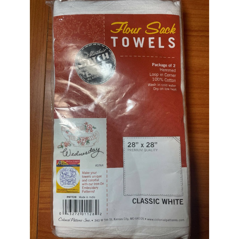 Lot of 5 NEW Embroidery & Cross Stitch Kits + Flour Sack Towels