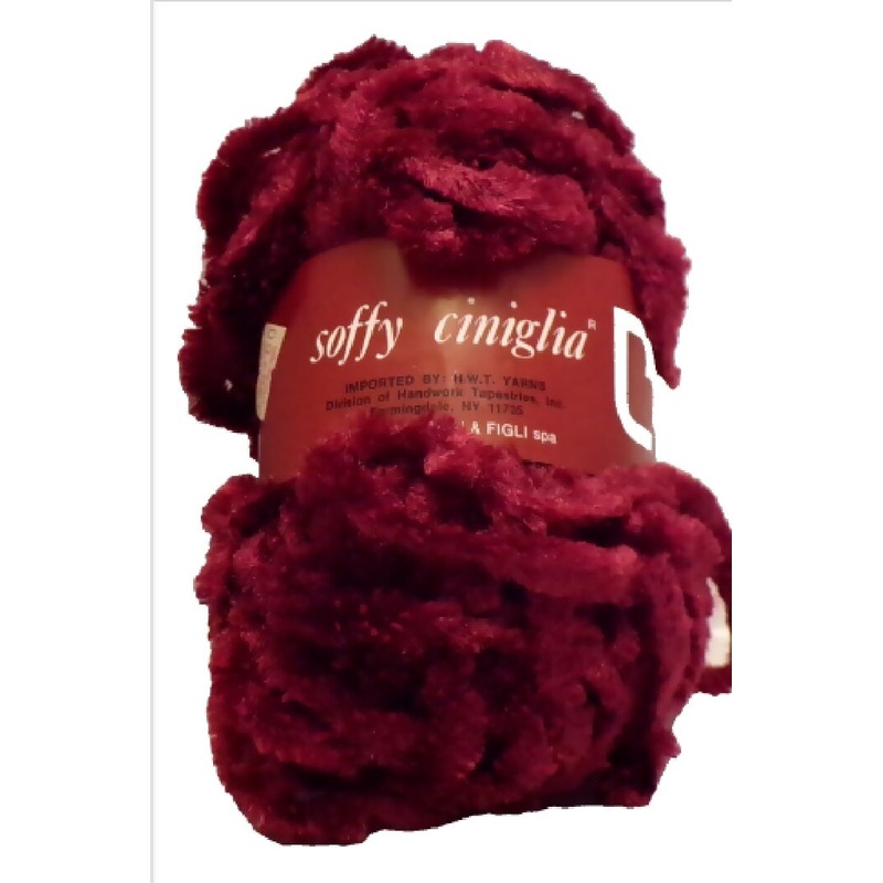 Luigi Boldrini 'Soffy Ciniglia' Chenille Burgundy; Lot of 2 Full Skeins