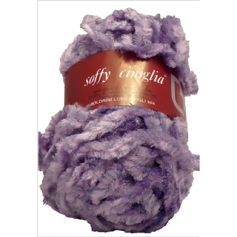 Luigi Boldrini 'Soffy Ciniglia' Chenille Violet; 6 Full Skeins + Extra