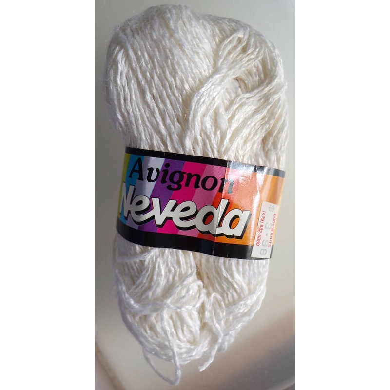 Neveda 'Avignon' White Sport Weight Yarn Vintage Lot of 8 skeins