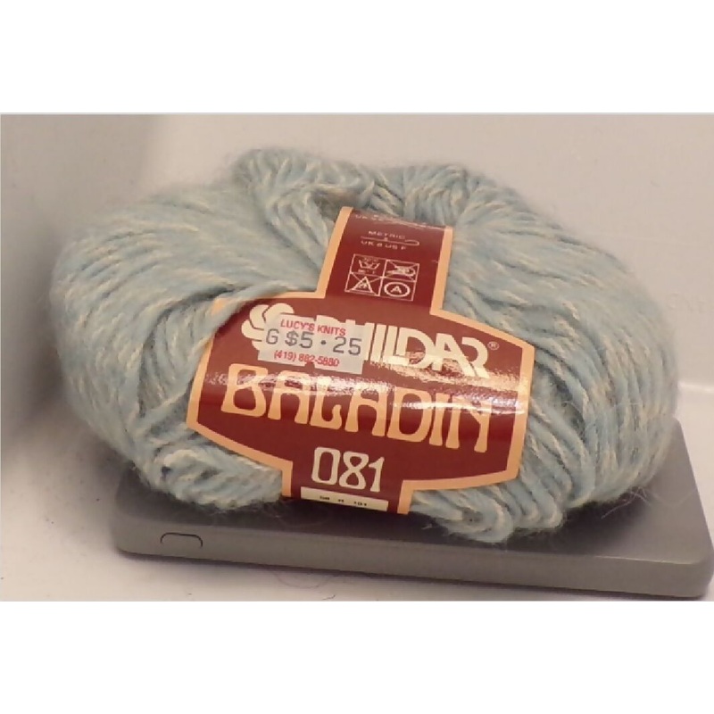 Phildar 'Baladin 081', Wool, Acrylic, Alpaca; Lt Blue; France; Lot of 3.