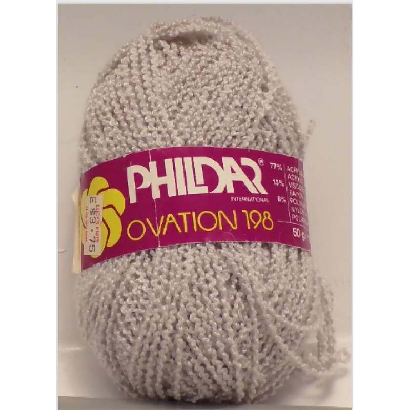 Phildar 'Ovation 198'; Gray; Acrylic, Rayon; Vintage, Lot of 5, Vintage