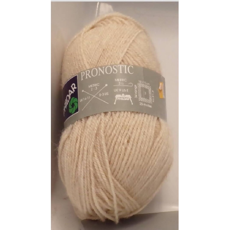 Phildar 'Pronostic'; Beige; Acrylic, Wool; Vintage, 7 Full Skeins + Reclaimed