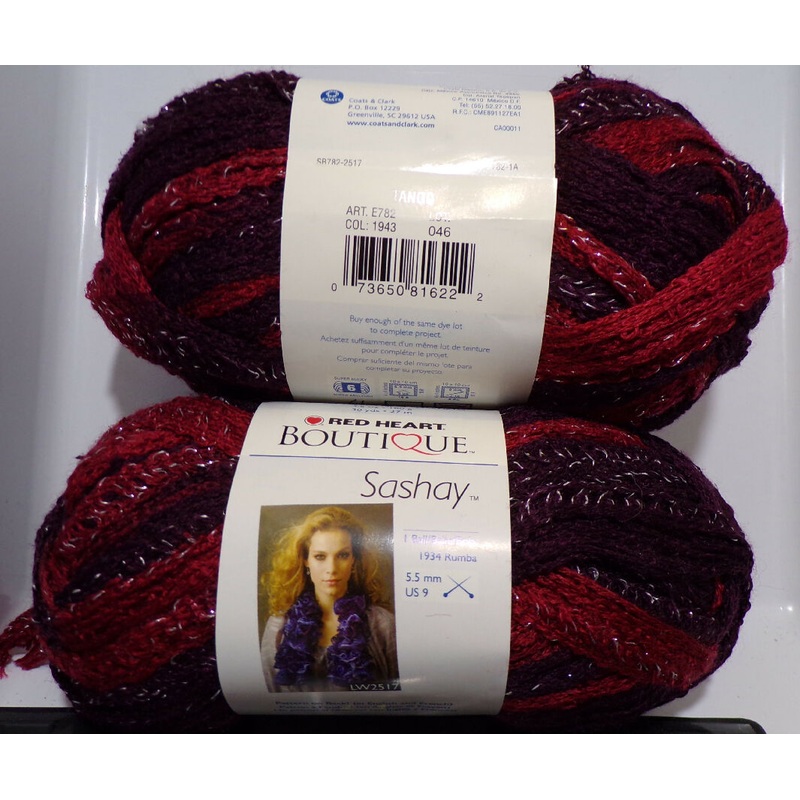Red Heart Boutique 'Sashay' Tango; Acrylic; Lot of 2 Skeins