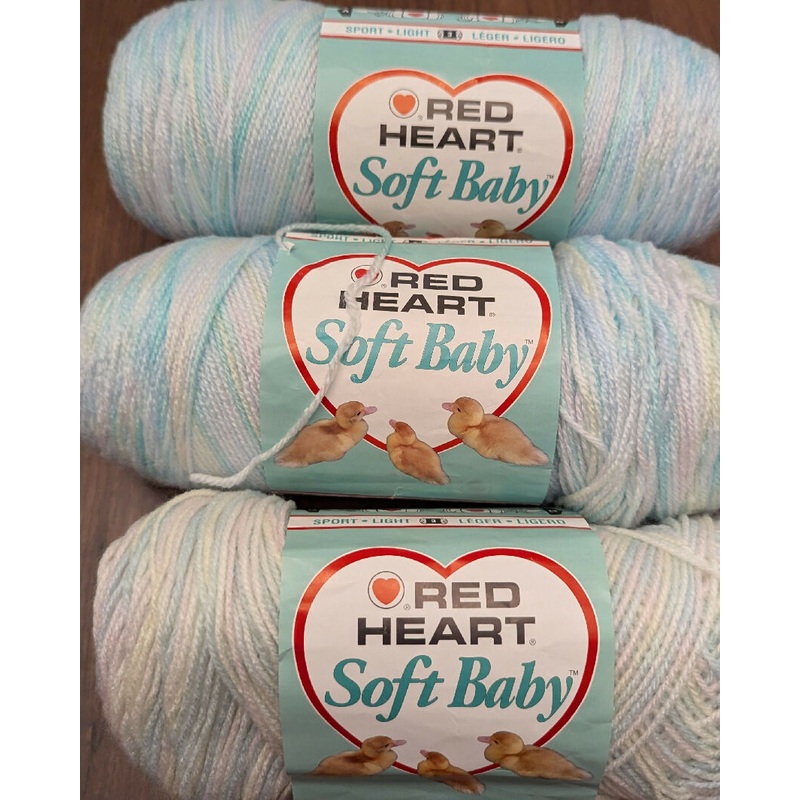 Red Heart Soft Baby Sports Weight Yarn Lot of 3