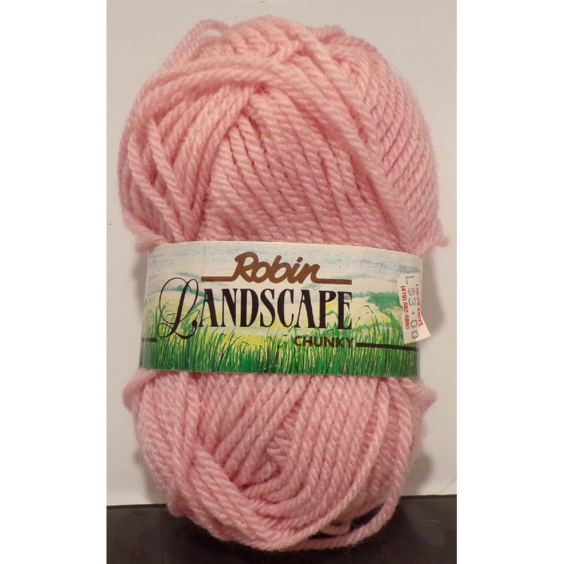 Robin 'Landscape Chunky' Pink; Acrylic, Wool; 1 Full Skein, Vintage