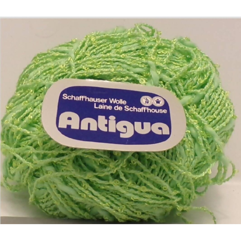 Schaffhauser Wolle 'Antigua' Lot of 5 Skeins; Lime Green; Made in Switzerland