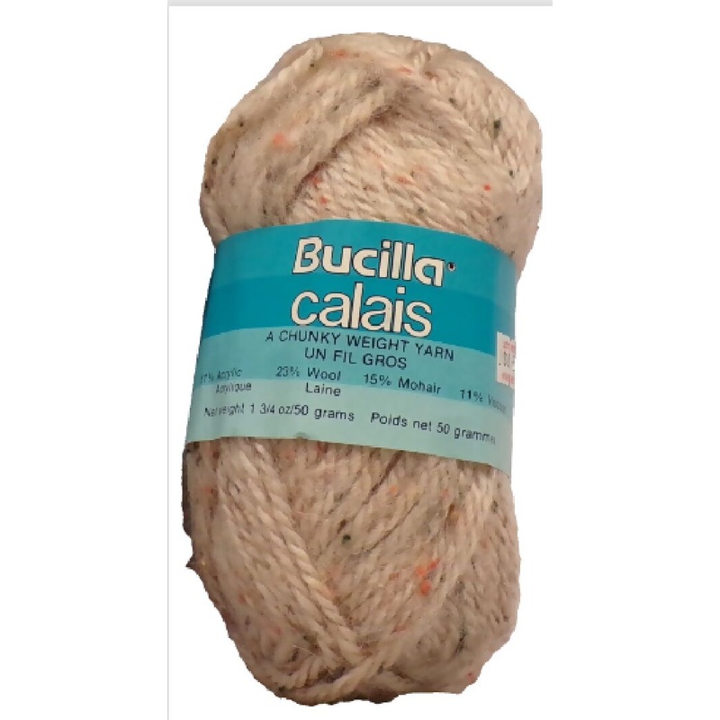 Bucilla 'Calais' Chunky Acrylic Wool Mohair Flecked Tan Lot of 5 plus extra.