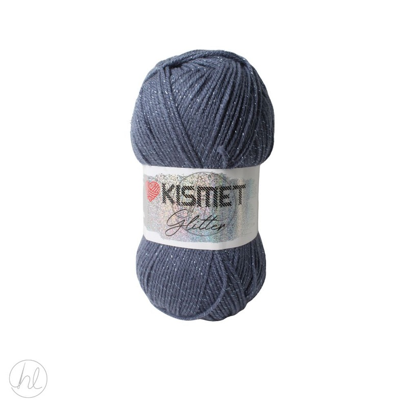 GLITTER DOUBLE KNIT 100G  DEN/BLUE FREE